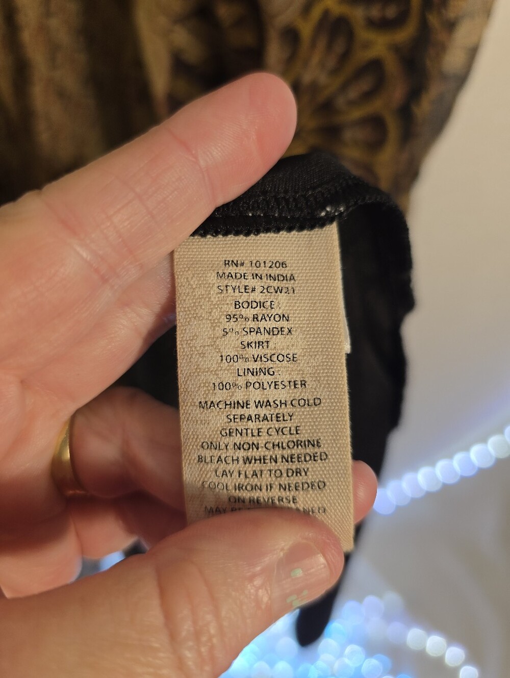 Soft Surrounding Fall Stretchy Gold Olive Baroque Lined Maxi Dress. Ladies 8 - Picture 11 of 15